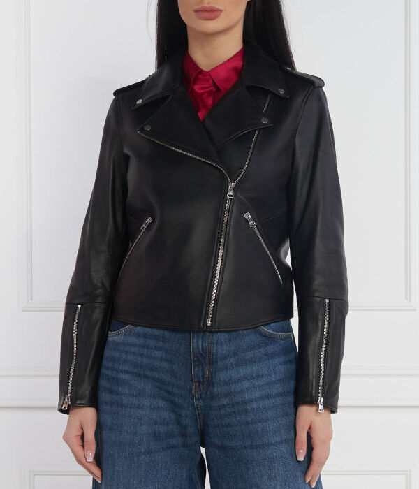 Кожаная байкерская куртка Луджана Slim fit Hugo, черный
Кожаная байкерская куртка Луджана Slim fit Hugo, черный