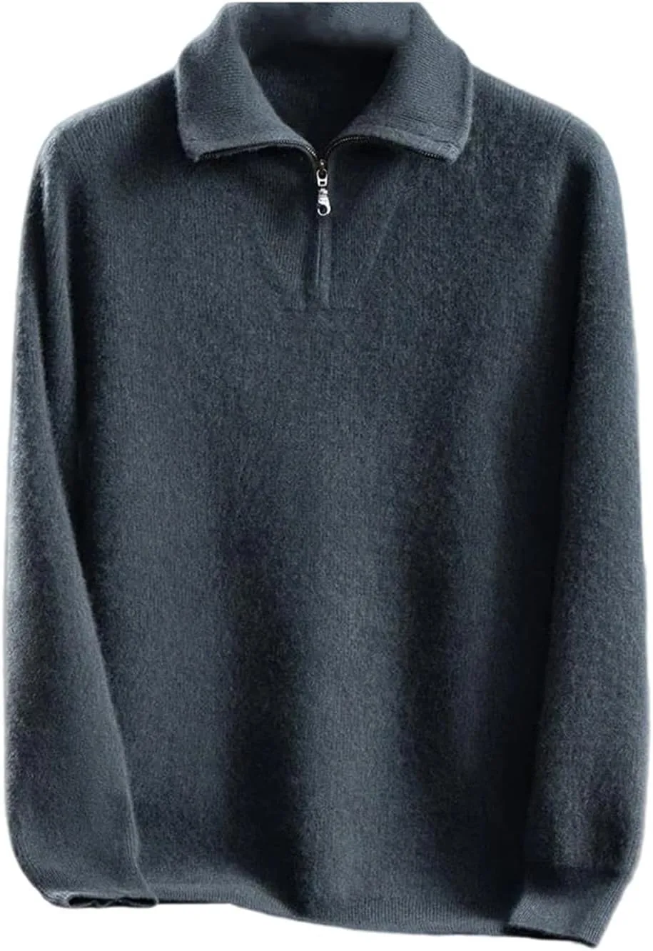 Мужской толстый свитер с молнией на четверть и отложным воротником
Мужской толстый свитер с молнией на четверть и отложным воротником