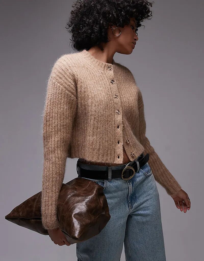 Кардиган премиум-класса из пушистой альпаки цвета овсянки Topshop
Кардиган премиум-класса из пушистой альпаки цвета овсянки Topshop