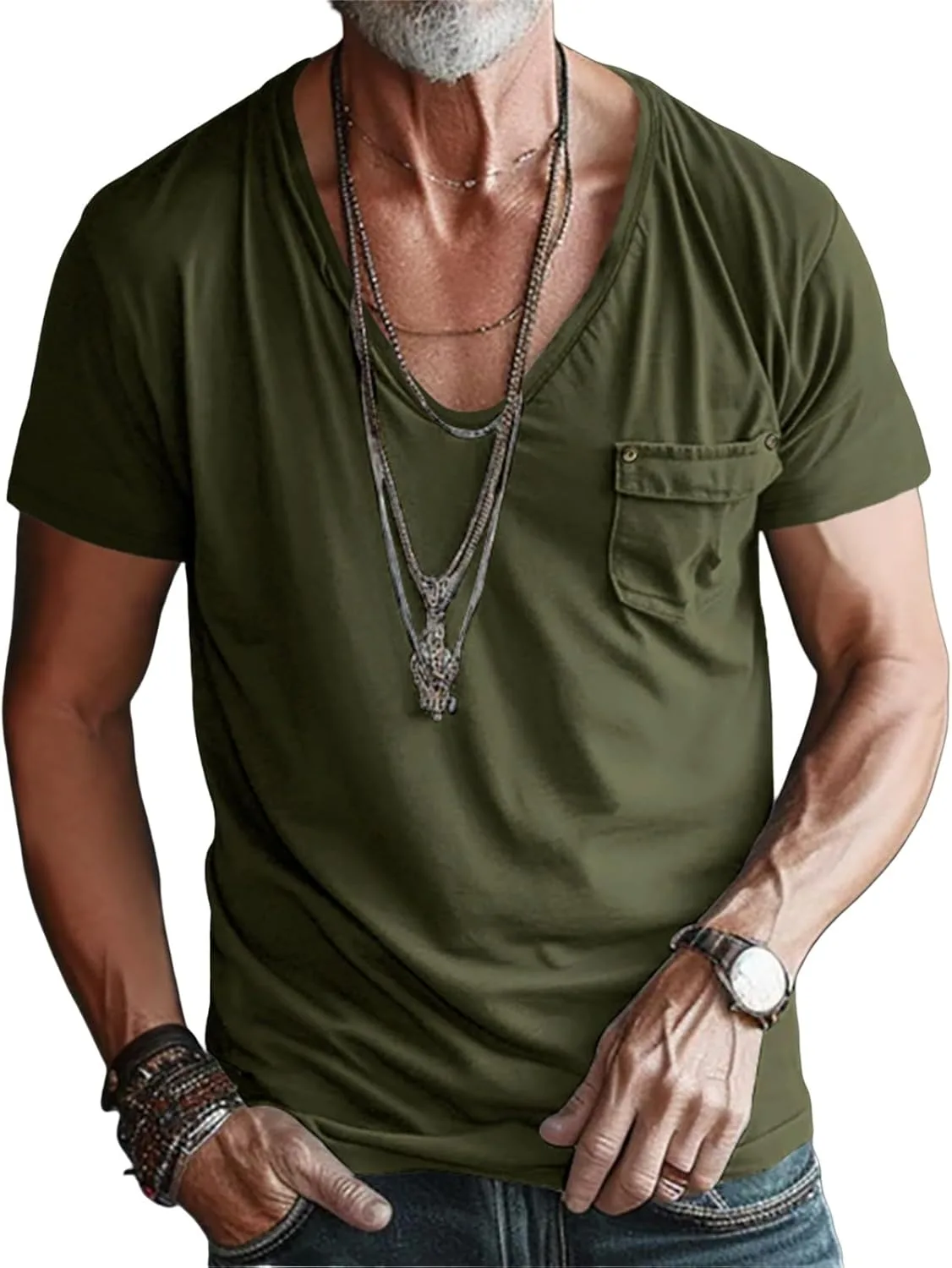 Мужская летняя футболка V-Neck с коротким рукавом
Мужская летняя футболка V-Neck с коротким рукавом