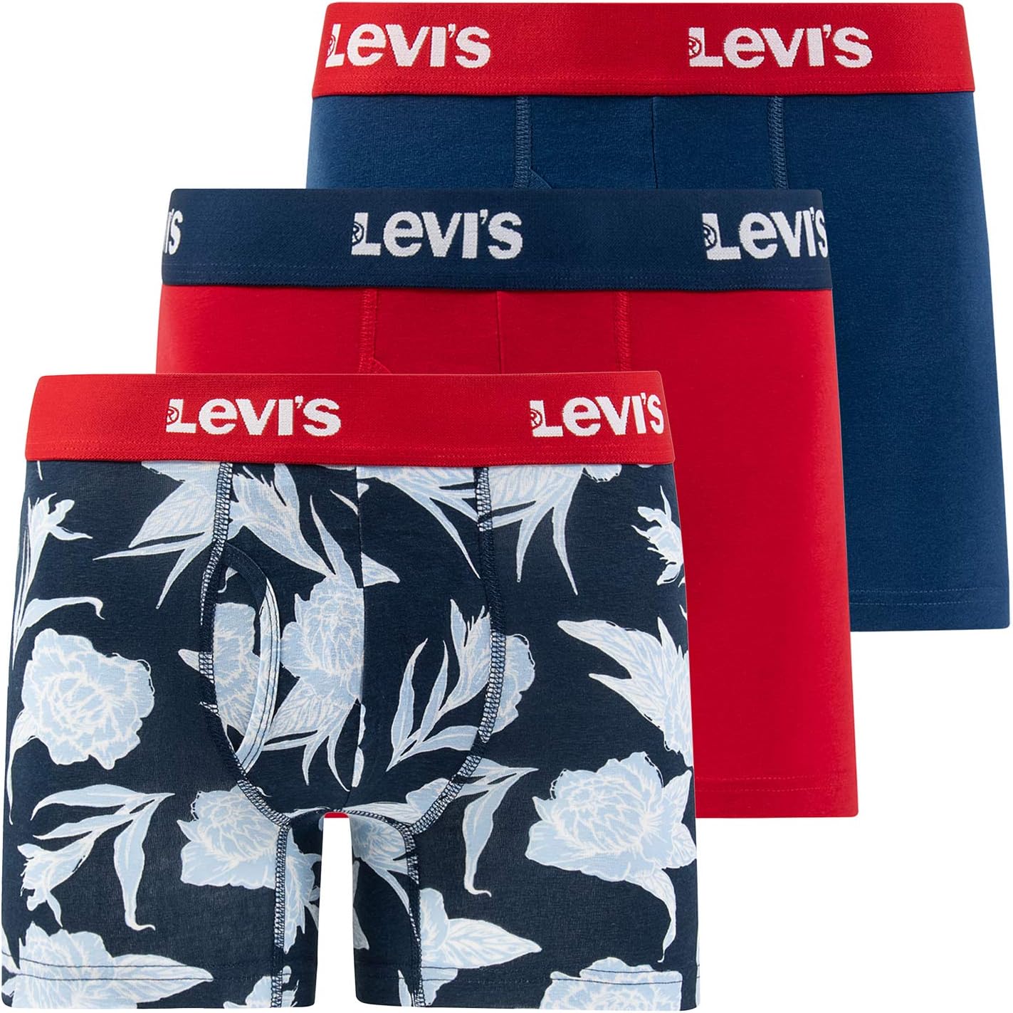 Мужские трусы-боксеры Levi's, хлопковое эластичное дышащее мужское нижнее белье, Floral/Red/Blue
Мужские трусы-боксеры Levi's, хлопковое эластичное дышащее мужское нижнее белье, Floral/Red/Blue