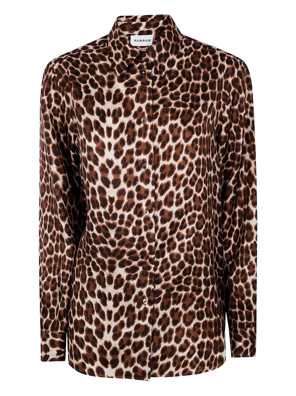 Шелковая рубашка с леопардовым принтом P.A.R.O.S.H., коричневый
Шелковая рубашка с леопардовым принтом P.A.R.O.S.H., коричневый