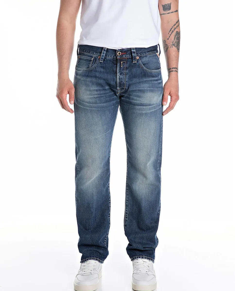 Мужские джинсы классического кроя с пятью карманами Replay, синий
Мужские джинсы классического кроя с пятью карманами Replay, синий