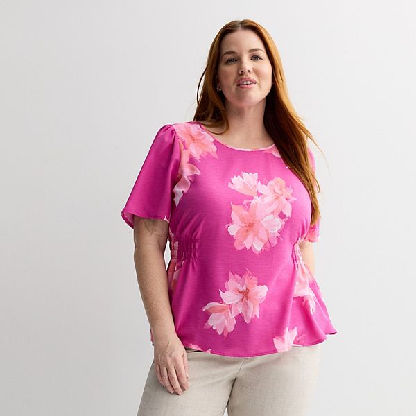 Блузка с затяжкой и рукавами-крылышками Plus size Nine West, Fuchsia Anita Blooms
Блузка с затяжкой и рукавами-крылышками Plus size Nine West, Fuchsia Anita Blooms