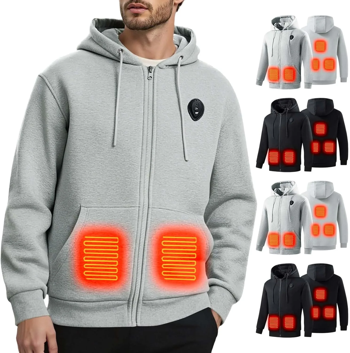 Теплая куртка с капюшоном и карманами, подогрев от USB, унисекс GOSEAGOTOFUN
Теплая куртка с капюшоном и карманами, подогрев от USB, унисекс GOSEAGOTOFUN