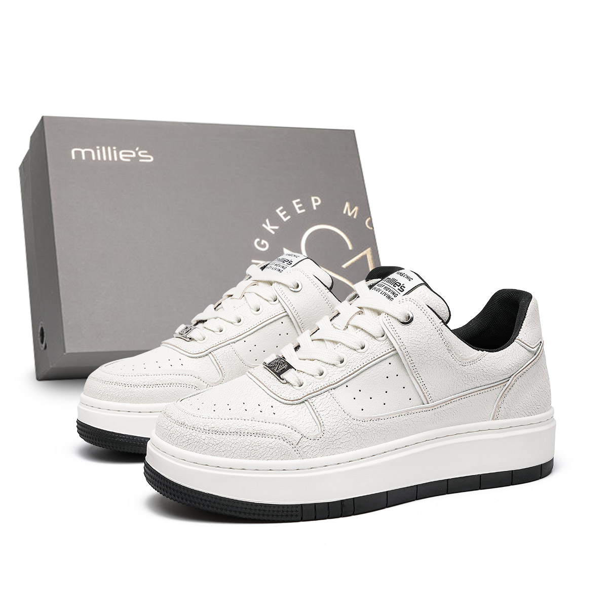 Низкие мужские кроссовки для скейтбординга MILLIE'S цвета экрю, в комплекте коробка Millies, Ecru All-Season
Низкие мужские кроссовки для скейтбординга MILLIE'S цвета экрю, в комплекте коробка Millies, Ecru All-Season