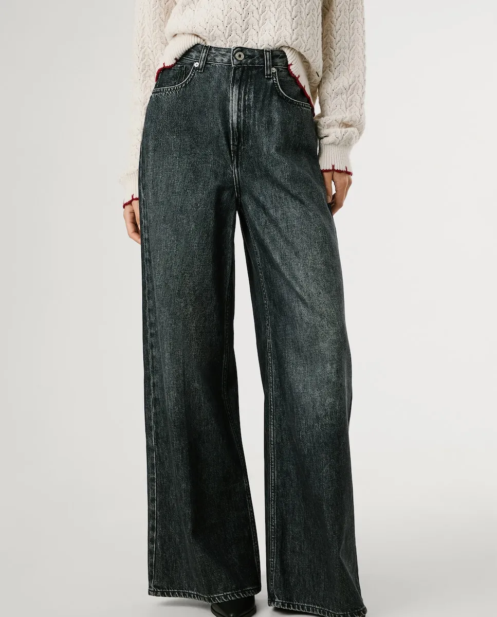 Прямые женские джинсы с высокой талией и широкими штанинами Pepe Jeans, черный
Прямые женские джинсы с высокой талией и широкими штанинами Pepe Jeans, черный