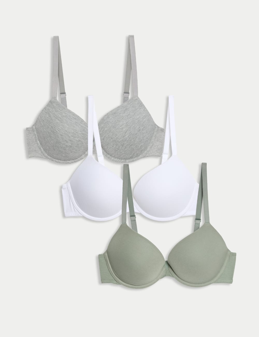 3-х парный хлопковый бюстгальтер Push-Up на косточках AE Marks & Spencer, зеленый
3-х парный хлопковый бюстгальтер Push-Up на косточках AE Marks & Spencer, зеленый