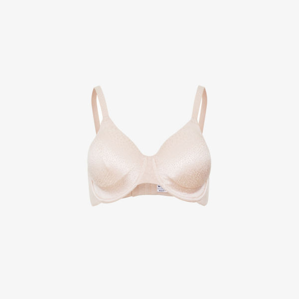 Привлекательный мягкий бюстгальтер с узором в горошек из эластичной ткани Wacoal, розовый