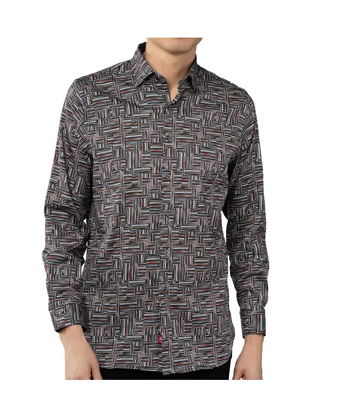 Мужская рубашка с принтом "Кинжалы" в разноцветном исполнении Luchiano Visconti, мультиколор 
Мужская рубашка с принтом "Кинжалы" в разноцветном исполнении Luchiano Visconti, мультиколор