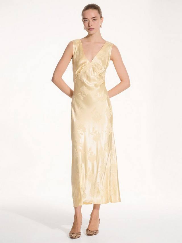 Ирис цветочное жаккардовое платье макси OMNES, желтый
Ирис цветочное жаккардовое платье макси OMNES, желтый