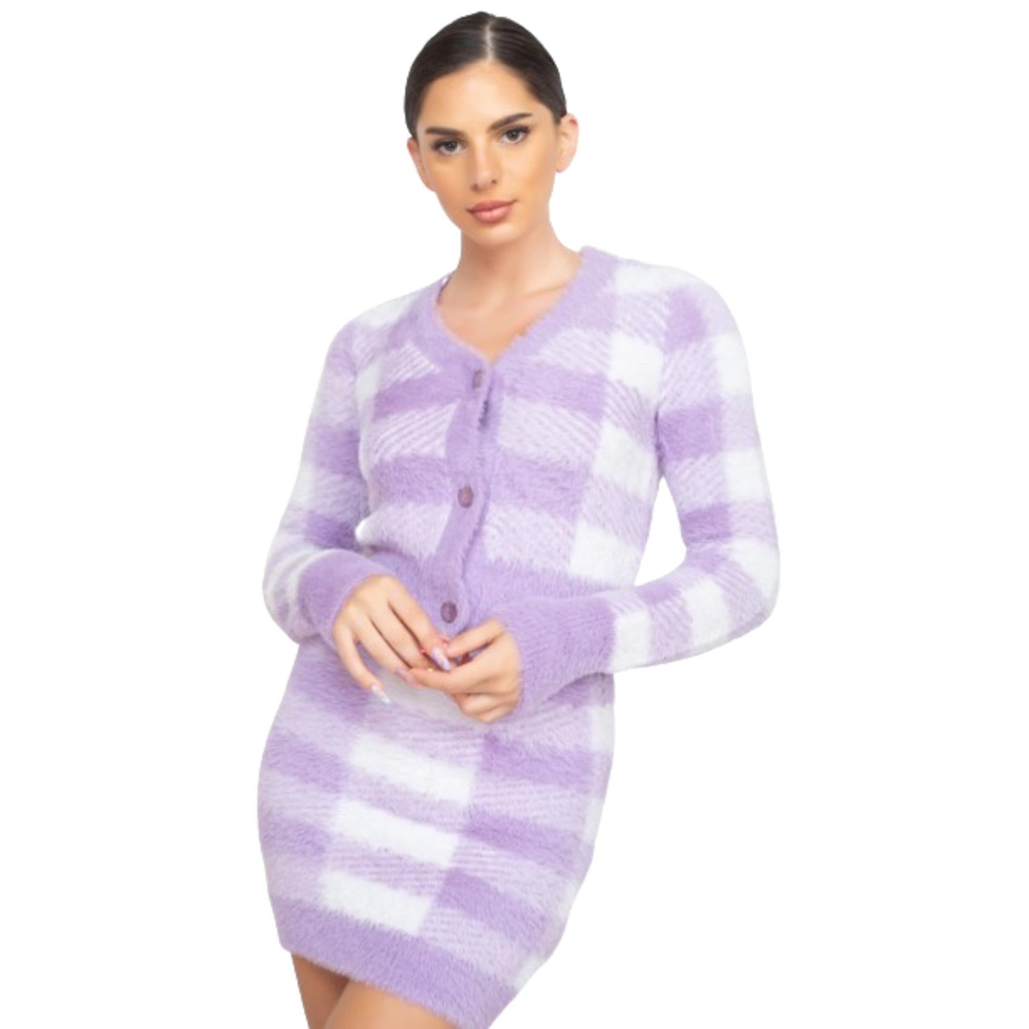 Укороченный свитер-кардиган в клетку с пуговицами спереди FASHNZFAB, цвет dusty lavender
Укороченный свитер-кардиган в клетку с пуговицами спереди FASHNZFAB, цвет dusty lavender