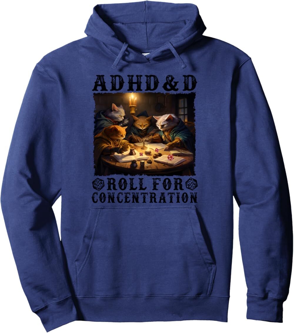 Толстовка худи Funny Tees Gamer RPG Apparel Cats RPG Gamer Roll For Concentration, темно-синий
Толстовка худи Funny Tees Gamer RPG Apparel Cats RPG Gamer Roll For Concentration, темно-синий