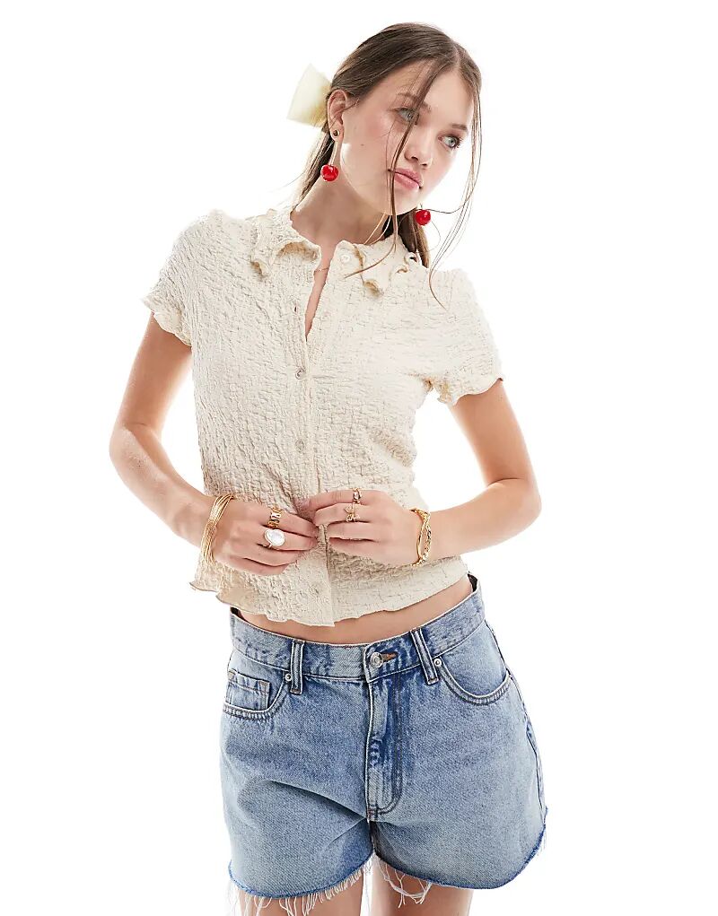 Текстурированная футболка-поло с салатовой окантовкой в каменном цвете ASOS DESIGN
Текстурированная футболка-поло с салатовой окантовкой в каменном цвете ASOS DESIGN