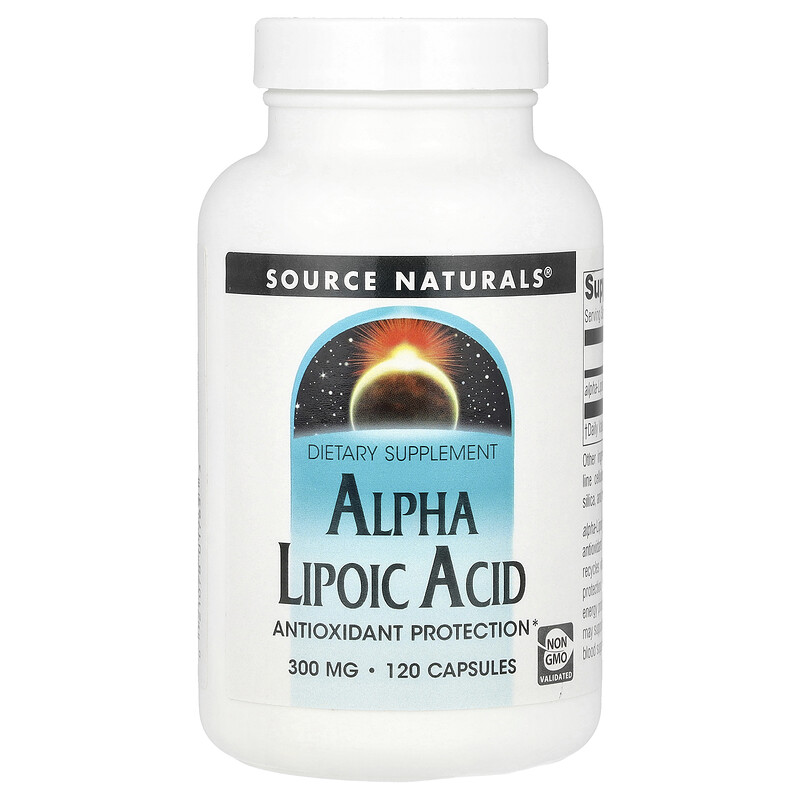 Source Naturals, Альфа-липоевая кислота, 300 мг, 120 капсул
Source Naturals, Альфа-липоевая кислота, 300 мг, 120 капсул