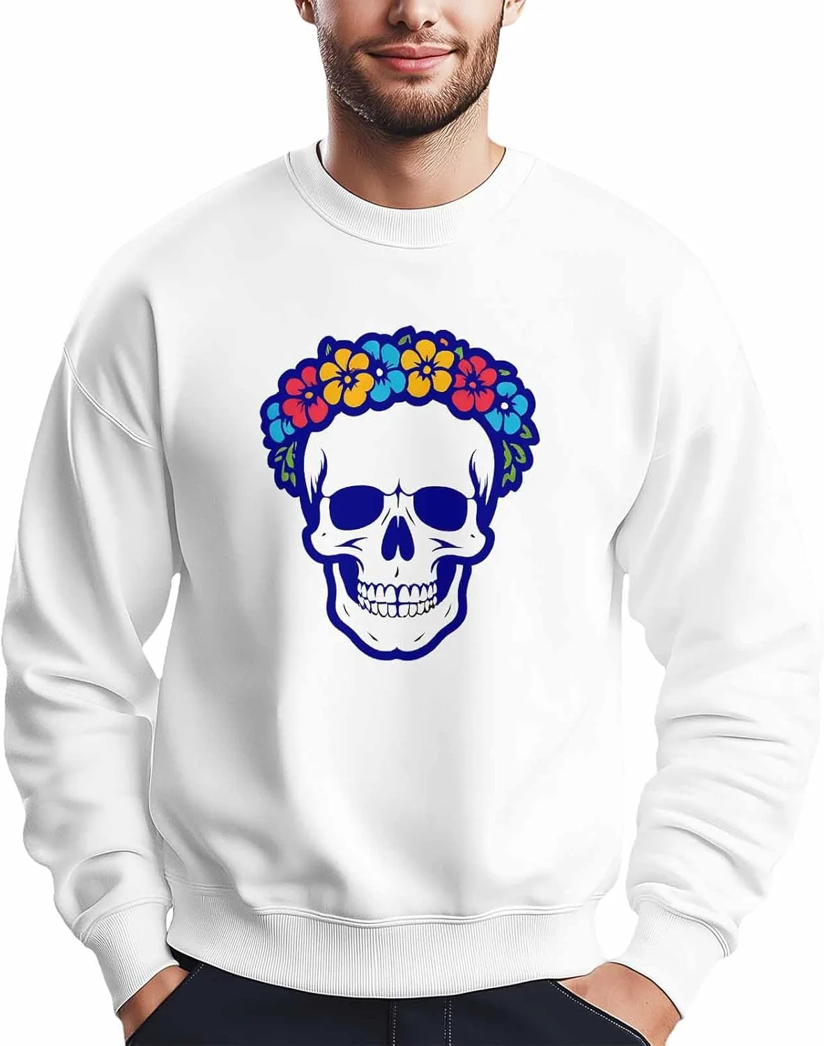 Мужской свитшот с принтом черепа в цветочном венке, лонгслив Winvebermior
Мужской свитшот с принтом черепа в цветочном венке, лонгслив Winvebermior