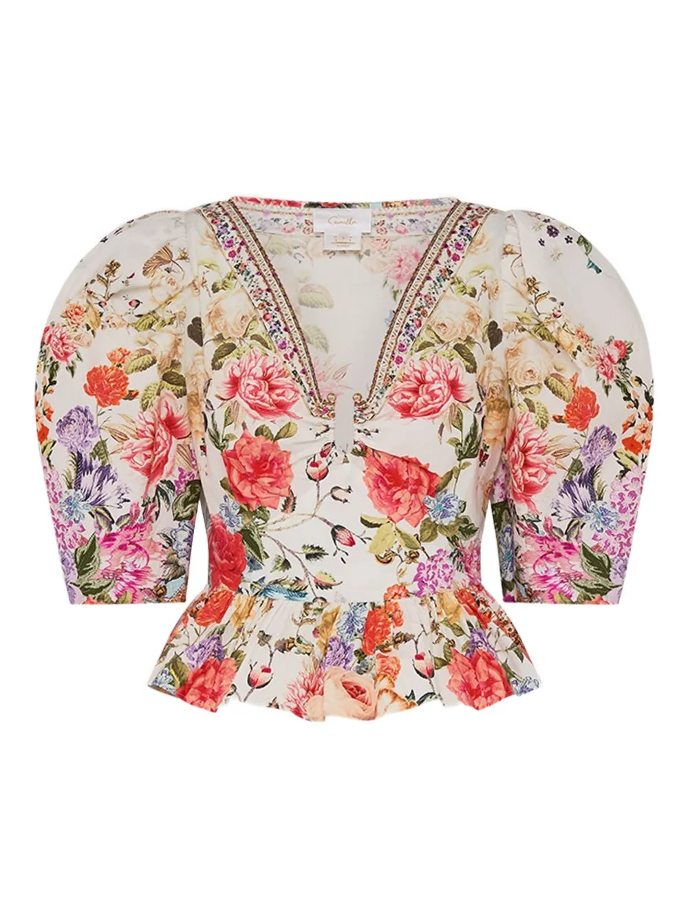 Блузка с короткими рукавами-пуфами и фурнитурой Camilla, белый
Блузка с короткими рукавами-пуфами и фурнитурой Camilla, белый