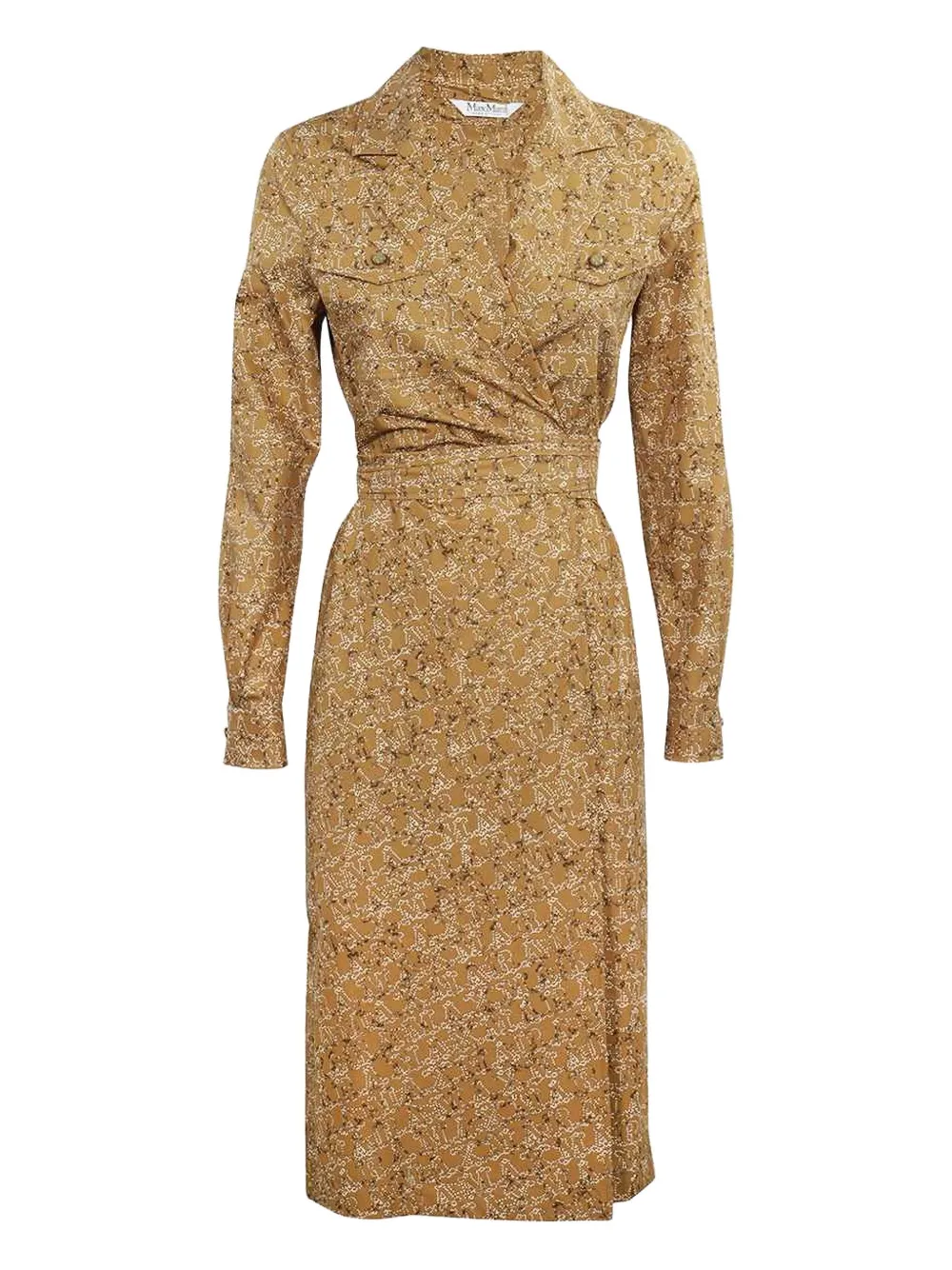 Платье с принтом логотипа и запахом MAX MARA, коричневый
Платье с принтом логотипа и запахом MAX MARA, коричневый