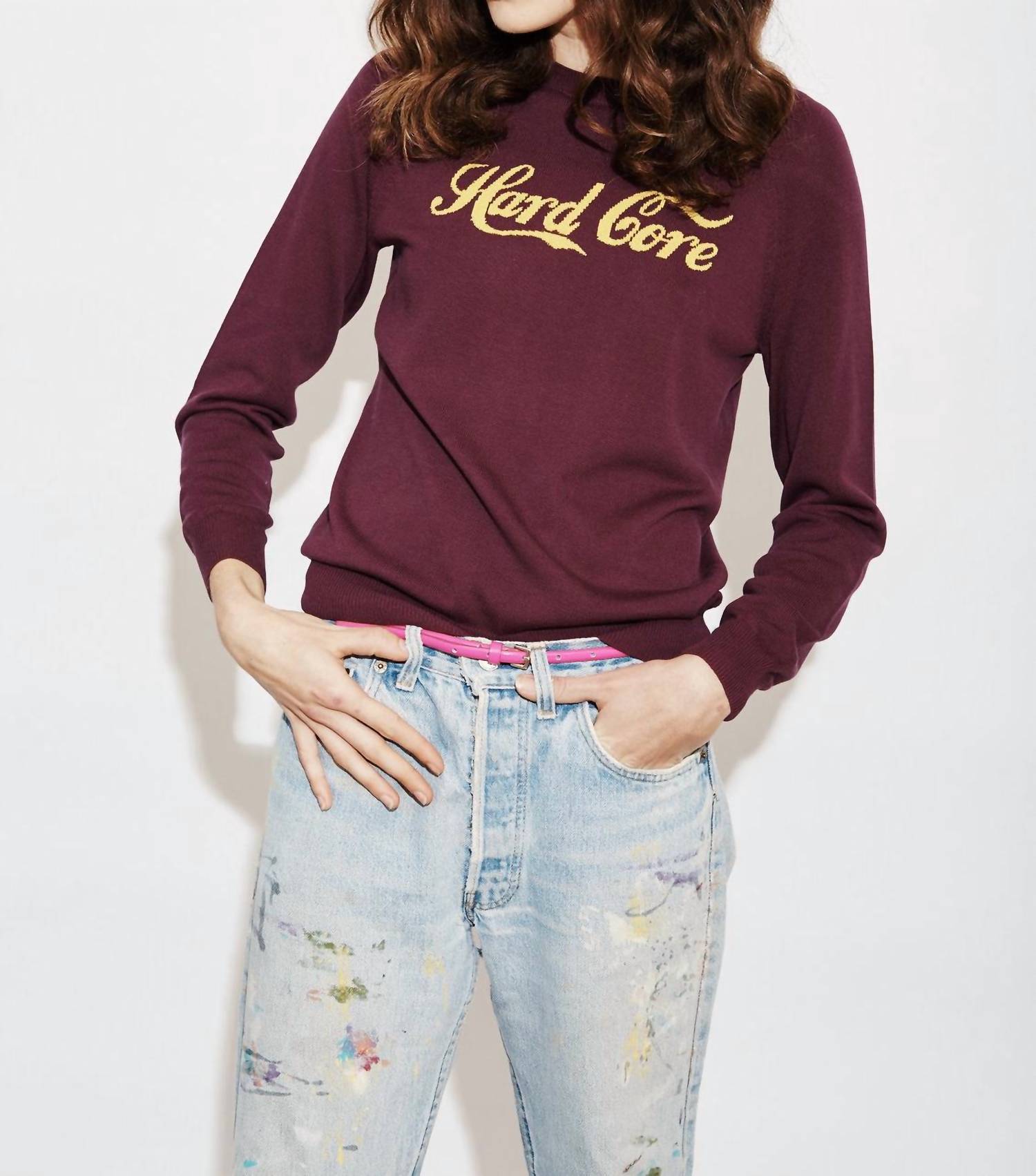 Мароновый свитер с длинным рукавом Hard Core Replica Los Angeles, бордовый 
Мароновый свитер с длинным рукавом Hard Core Replica Los Angeles, бордовый