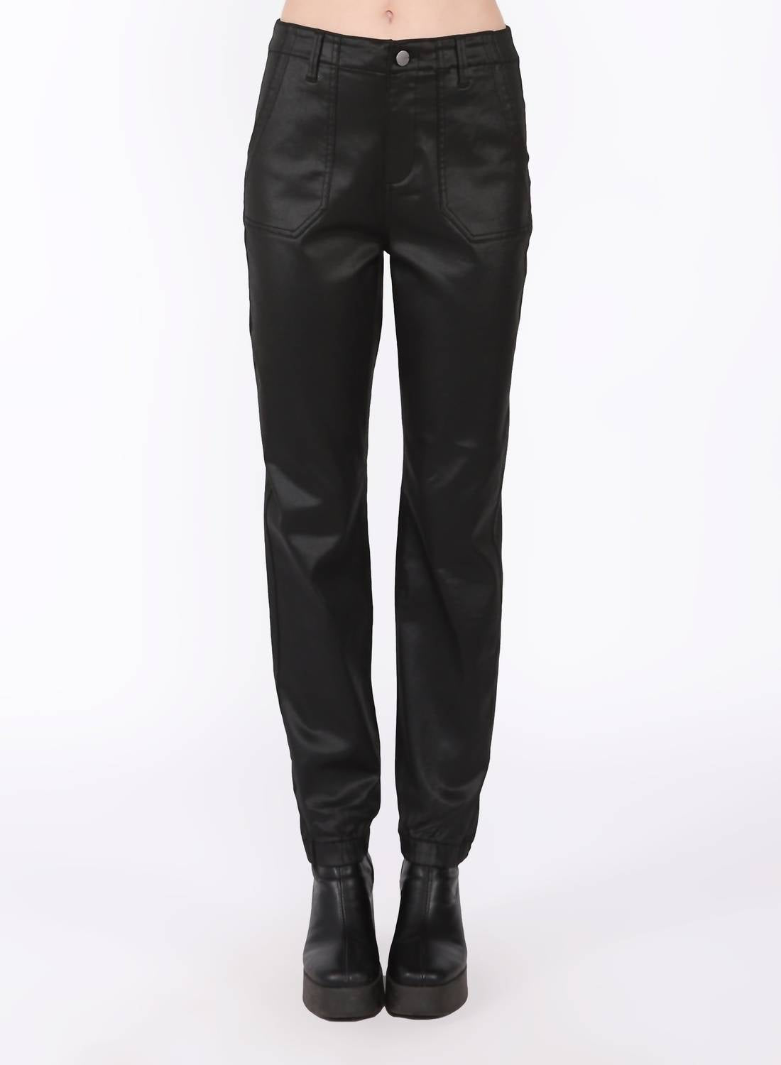 Женские брюки-джоггеры с покрытием черного цвета Dex
Женские брюки-джоггеры с покрытием черного цвета Dex