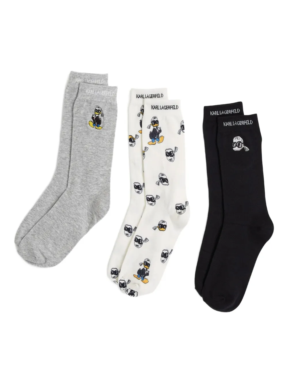 Комплект из трех пар носков из коллаборации с Disney KARL LAGERFELD, серый 
Комплект из трех пар носков из коллаборации с Disney KARL LAGERFELD, серый