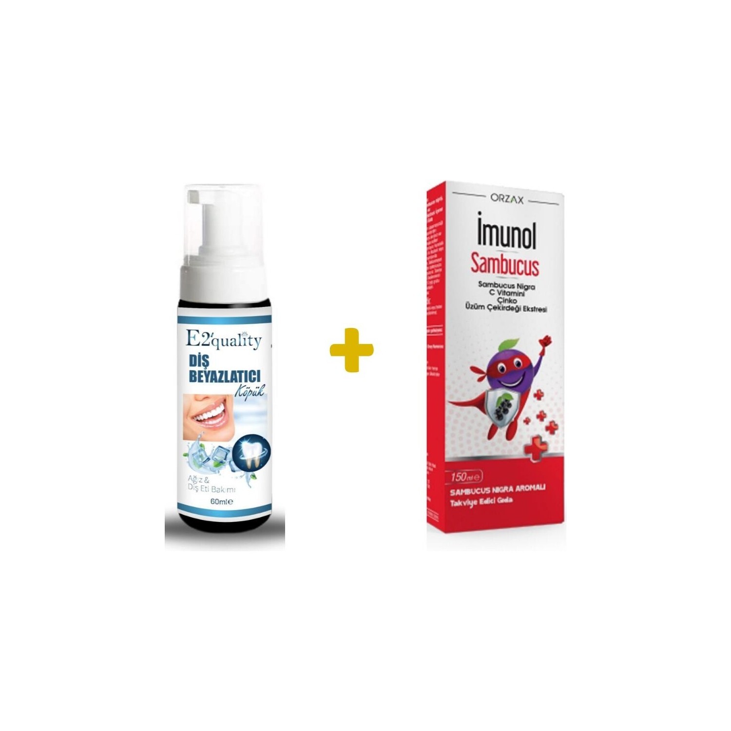 Отбеливающая пена для зубов Orzax E2' Quality + Сироп Orzax Ocean Imunol Sambucus, 150 мл
Отбеливающая пена для зубов Orzax E2' Quality + Сироп Orzax Ocean Imunol Sambucus, 150 мл