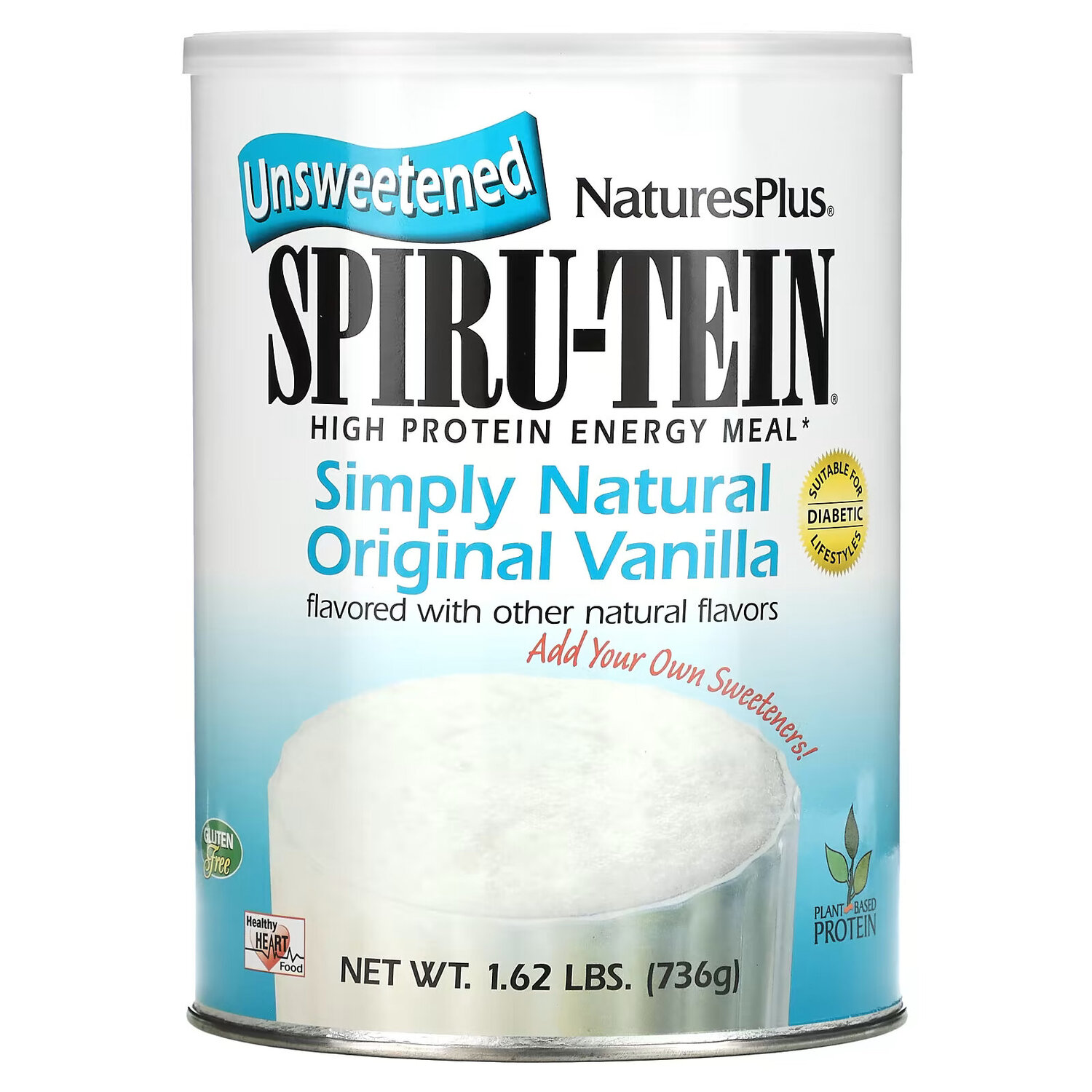 NaturesPlus, Spiru-Tein, питательная добавка с высоким содержанием белка, без сахара, со вкусом натуральной ванили, 740 г (1,63 фунта) 
NaturesPlus, Spiru-Tein, питательная добавка с высоким содержанием белка, без сахара, со вкусом натуральной ванили, 740 г (1,63 фунта)