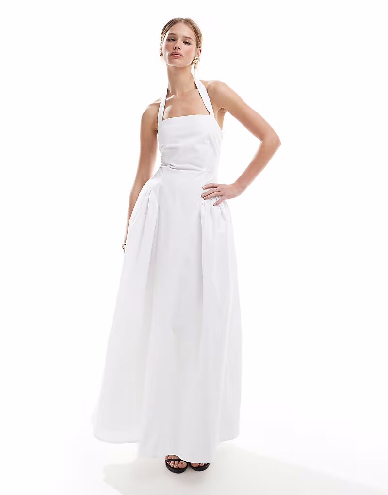 4th & Reckless хлопковое платье макси с квадратным вырезом халтер и складками на бедрах белого цвета
4th & Reckless хлопковое платье макси с квадратным вырезом халтер и складками на бедрах белого цвета