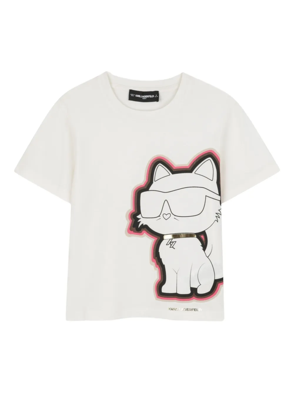 Футболка с принтом Choupette KARL LAGERFELD KIDS, белый 
Футболка с принтом Choupette KARL LAGERFELD KIDS, белый