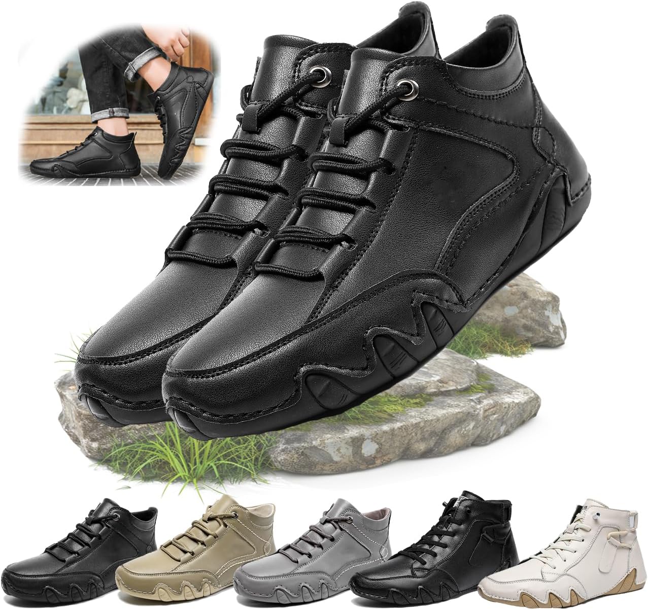 Мужские мягкие лоферы из коровьей кожи средней высоты без шнурков, мужские кожаные кроссовки на шнуровке с платформой и круглыми носками, спортивные теннисные кроссовки для бега, ходьбы и джоггинга Generic, черный
Мужские мягкие лоферы из коровьей кожи средней высоты без шнурков, мужские кожаные кроссовки на шнуровке с платформой и круглыми носками, спортивные теннисные кроссовки для бега, ходьбы и джоггинга Generic, черный