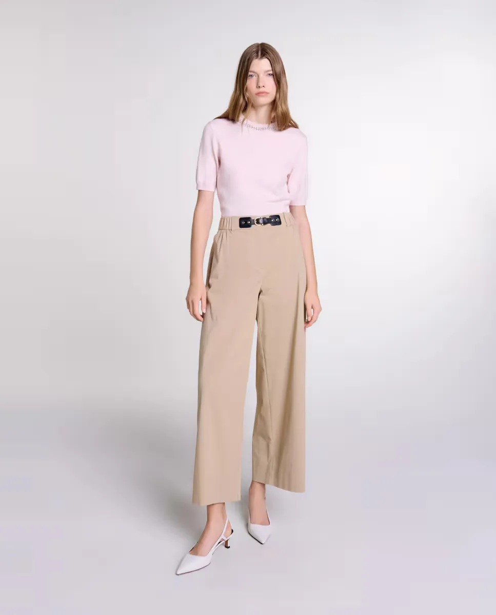 Женские широкие брюки с эластичной резинкой на талии и регулируемой пряжкой Maje, бежевый
Женские широкие брюки с эластичной резинкой на талии и регулируемой пряжкой Maje, бежевый