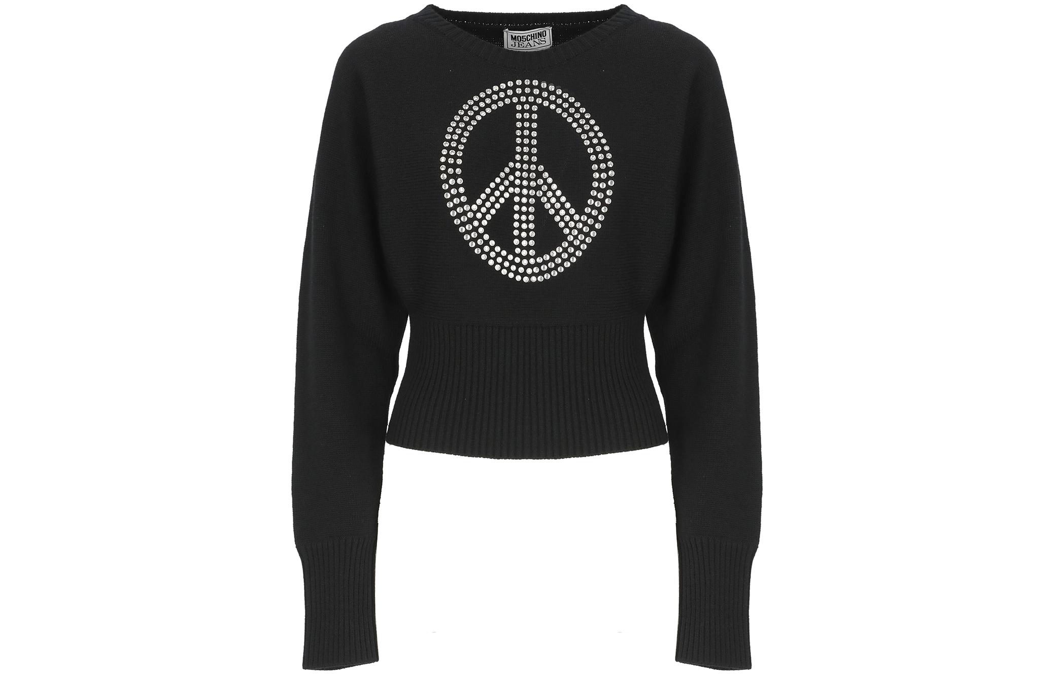 Свитер Jeans Embellished Cropped Jumper MOSCHINO, черный
Свитер Jeans Embellished Cropped Jumper MOSCHINO, черный