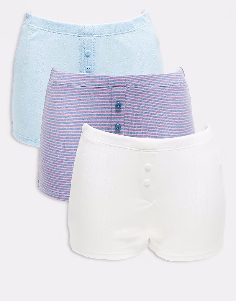 Комплект из 3 пар боксеров ASOS DESIGN в сине-кремовых тонах с фиолетовой полоской
Комплект из 3 пар боксеров ASOS DESIGN в сине-кремовых тонах с фиолетовой полоской