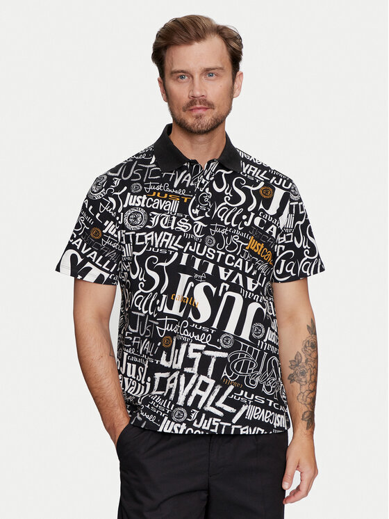 Рубашка поло стандартного кроя Just Cavalli, черный 
Рубашка поло стандартного кроя Just Cavalli, черный