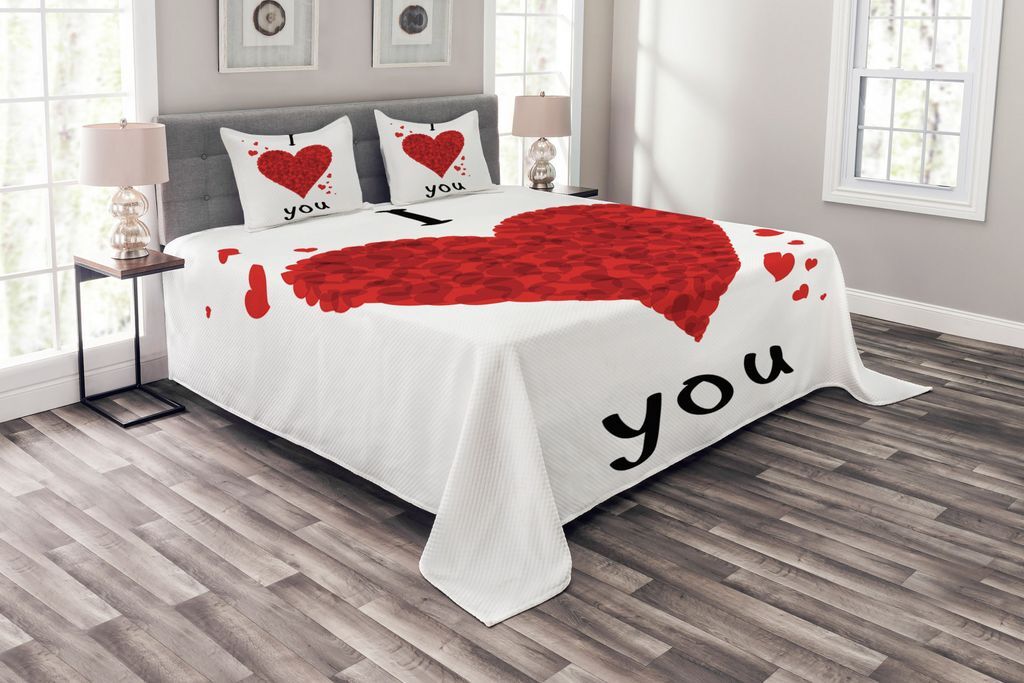 ABAKUHAUS Комплект покрывала I love you, букет любви в форме сердца, комплект со моющимися наволочками, для односпальных кроватей 264 x 220 см, белый красный
ABAKUHAUS Комплект покрывала I love you, букет любви в форме сердца, комплект со моющимися наволочками, для односпальных кроватей 264 x 220 см, белый красный