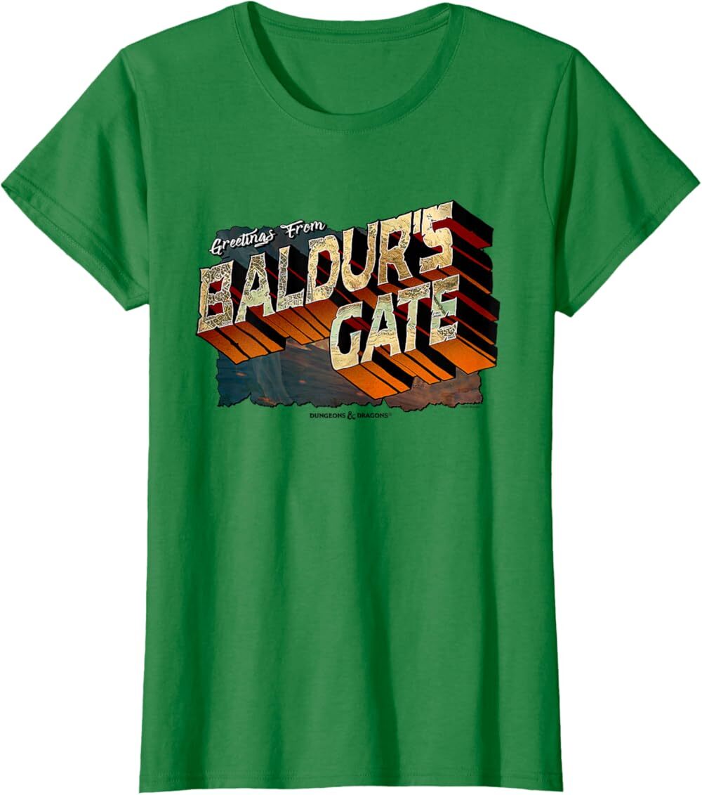 Женская футболка Dungeons & Dragons Greetings from Baldur's Gate, зеленый
Женская футболка Dungeons & Dragons Greetings from Baldur's Gate, зеленый