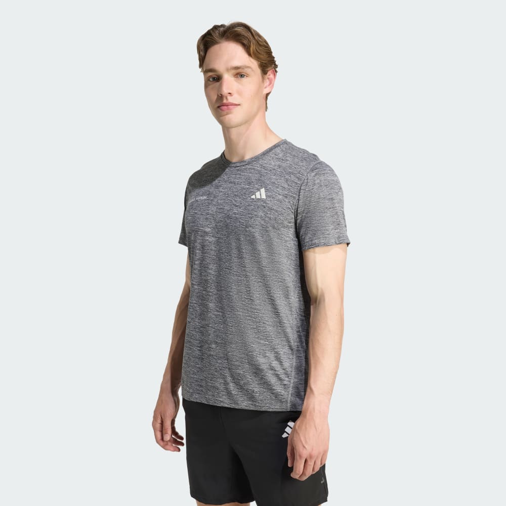 Спортивная футболка Adidas Own The Run Melange Tee, цвет Black/Grey Three Mel 
Спортивная футболка Adidas Own The Run Melange Tee, цвет Black/Grey Three Mel