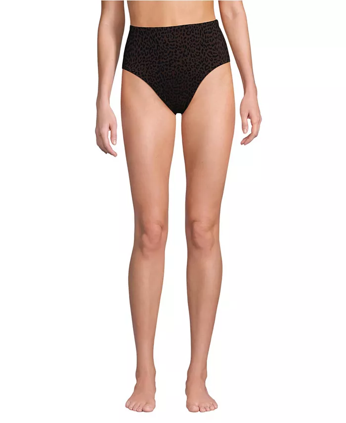 Женские плавки-бикини с высокой талией Lands' End, коричневый 
Женские плавки-бикини с высокой талией Lands' End, коричневый