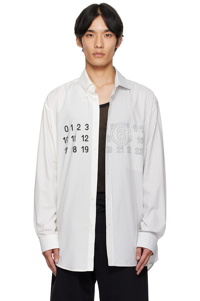 Mm6 Maison Margiela Рубашка с длинными рукавами в бело-серую полоску
Mm6 Maison Margiela Рубашка с длинными рукавами в бело-серую полоску