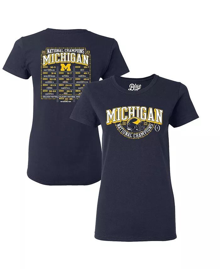 Женская темно-синяя футболка Michigan Wolverines College Football Playoff 2023 National Champions Gold Dust Schedule Blue 84, синий
Женская темно-синяя футболка Michigan Wolverines College Football Playoff 2023 National Champions Gold Dust Schedule Blue 84, синий