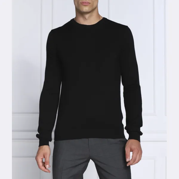 Шерстяной свитер стандартного кроя San Cedric-M1 Hugo, черный 
Шерстяной свитер стандартного кроя San Cedric-M1 Hugo, черный