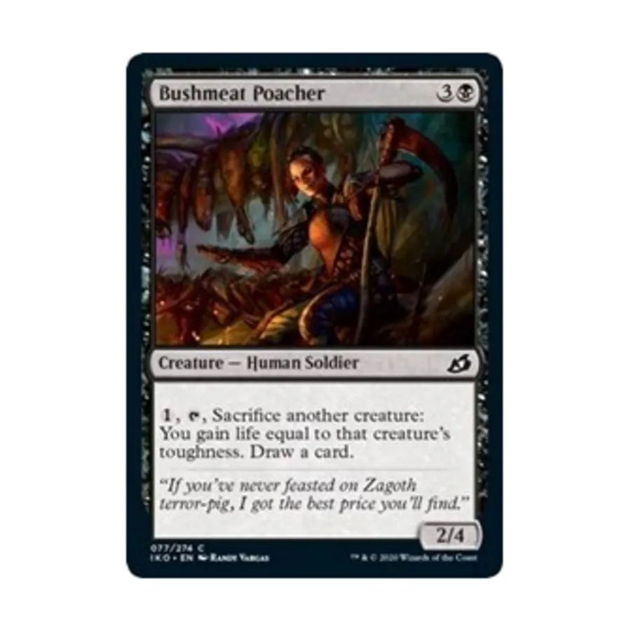 CCG Браконьер, занимающийся мясом диких животных (К), MTG - Ikoria - Lair of Behemoths
CCG Браконьер, занимающийся мясом диких животных (К), MTG - Ikoria - Lair of Behemoths