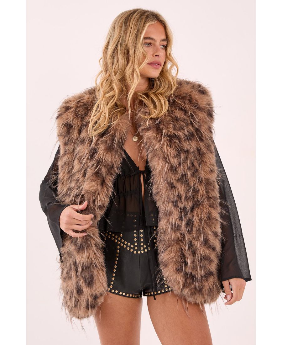 Женский жилет из искусственного меха с леопардовым принтом Nasty Gal, Brown
Женский жилет из искусственного меха с леопардовым принтом Nasty Gal, Brown