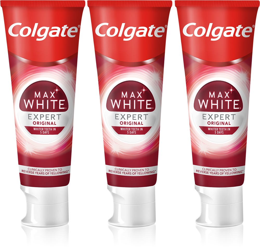 Оригинальная отбеливающая зубная паста Max White Expert Colgate, 3× 75 мл
Оригинальная отбеливающая зубная паста Max White Expert Colgate, 3× 75 мл