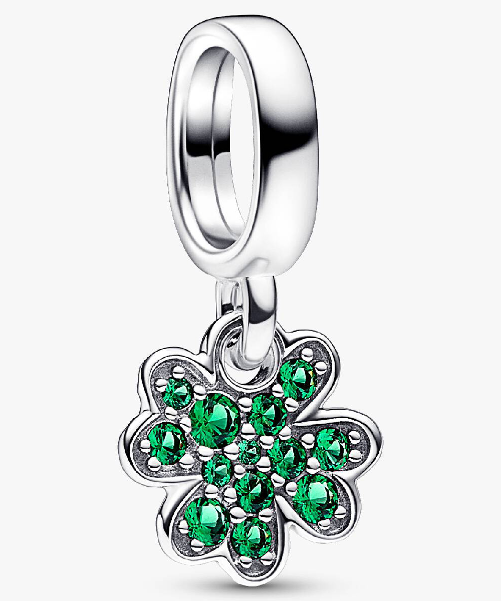 Шарм Pandora Four Leaf Clover Dangle, серебро/зеленый
Шарм Pandora Four Leaf Clover Dangle, серебро/зеленый