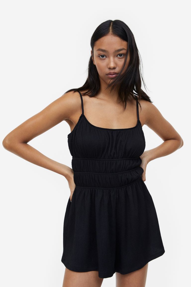 Комбинезон из жатого джерси H&M, черный
Комбинезон из жатого джерси H&M, черный