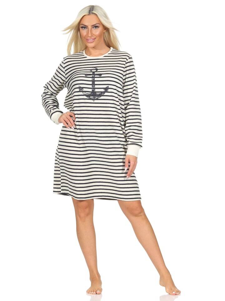 Ночная рубашка NORMANN Frottee langarm Bündchen Maritime Optik, белый
Ночная рубашка NORMANN Frottee langarm Bündchen Maritime Optik, белый