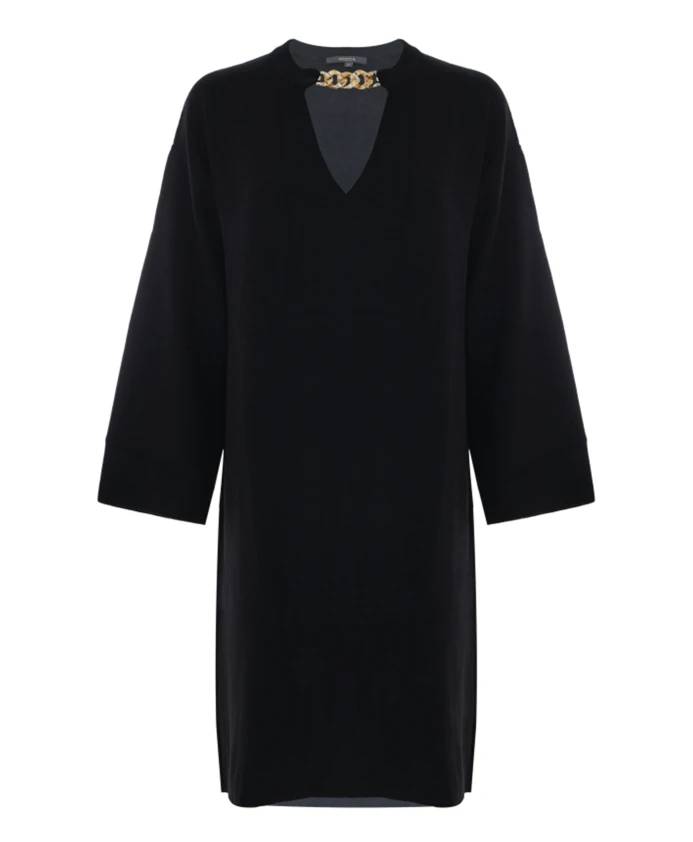 Трикотажное платье с v образным вырезом и цепочкой Kocca, черный
Трикотажное платье с v образным вырезом и цепочкой Kocca, черный