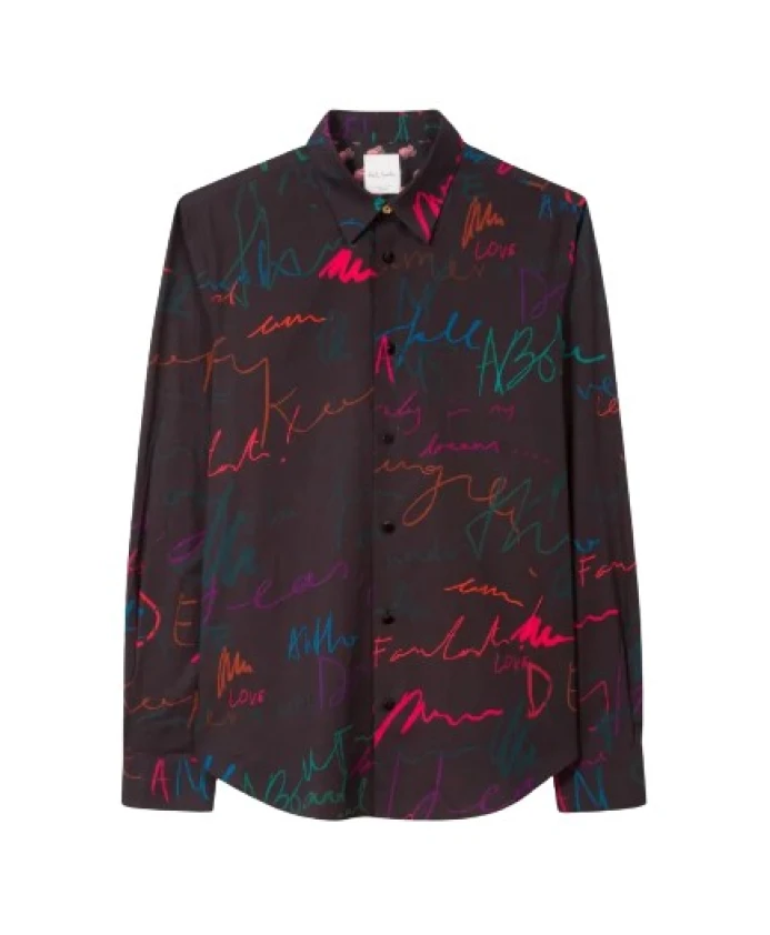 Черная хлопковая рубашка приталенного кроя в стиле «идейный сценарий». Paul Smith, коричневый
Черная хлопковая рубашка приталенного кроя в стиле «идейный сценарий». Paul Smith, коричневый