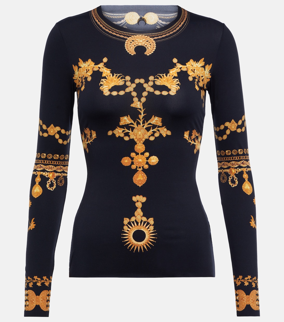 Топ из джерси с принтом Marine Serre, Placed Ornament Jewelry
Топ из джерси с принтом Marine Serre, Placed Ornament Jewelry